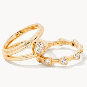 Kendra Scott Arden Gold Ring Set in White Crystal - Size 9